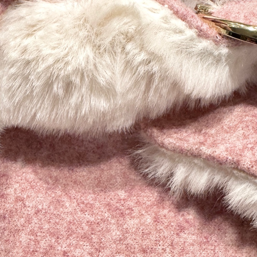 Ann Taylor LOFT Pink Faux Fur Slide Sandals with Gold Buckles Women’s M NWT - Picture 6 of 7